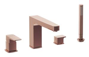 VitrA Root Square 4-Hole Bath/Shower Mixer - Soft Copper